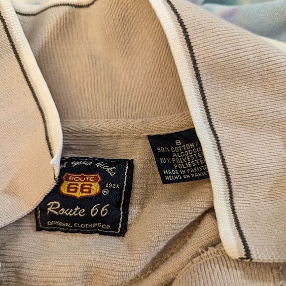 Boys vintage Route 66 tan velour top size‎ 8 - Picture 2 of 3